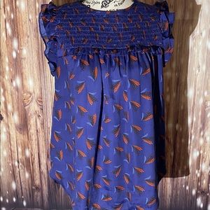 LOFT Womans Ruffle Sleeveless Blouse